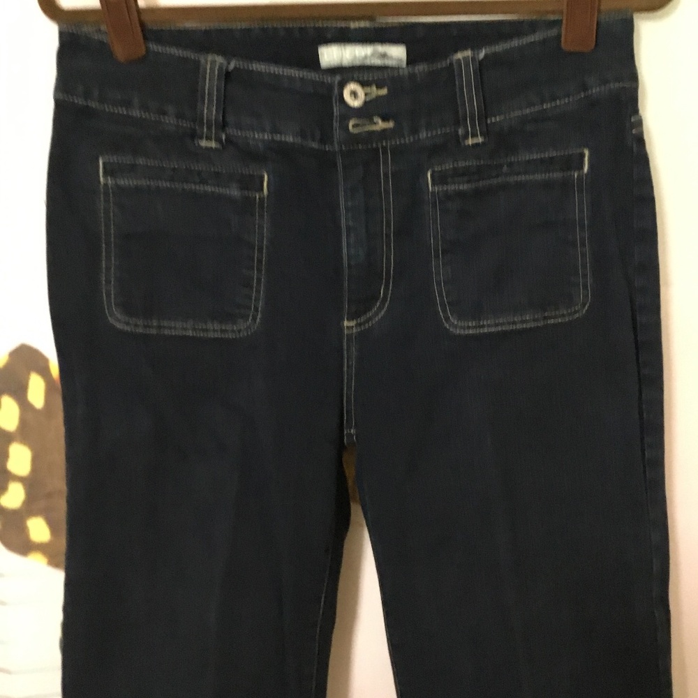 Chico’s Platinum Women’s Dark Blue Denim Straight Mid Rise Jeans Size 0.5 (4-6)